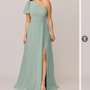 Reverly NEW chiffon sage bridesmaid dress